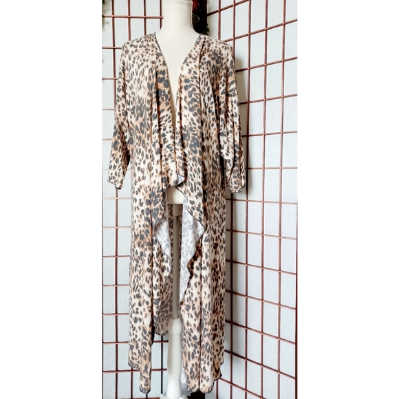Lularoe Leopard Print Open Front Duster Cardigan - Picture 15 of 15